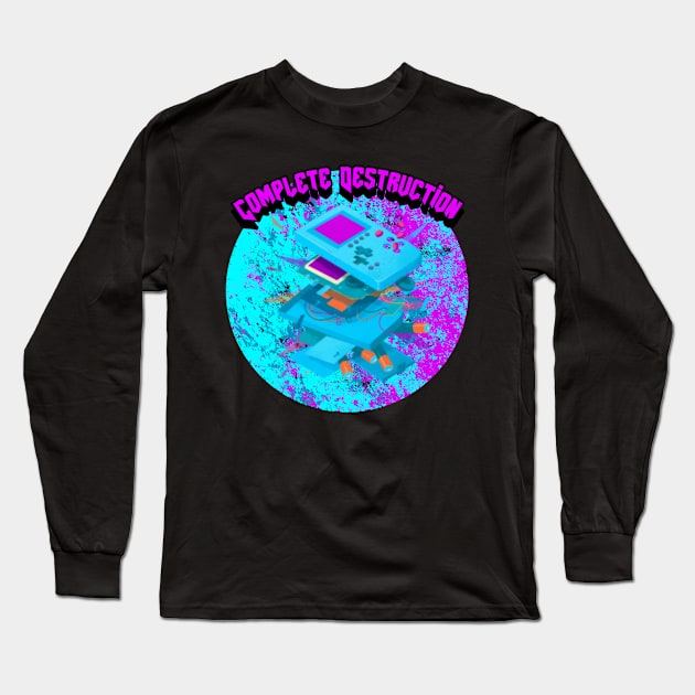 Complete Destruction Graphic Long Sleeve T-Shirt by CTJFDesigns